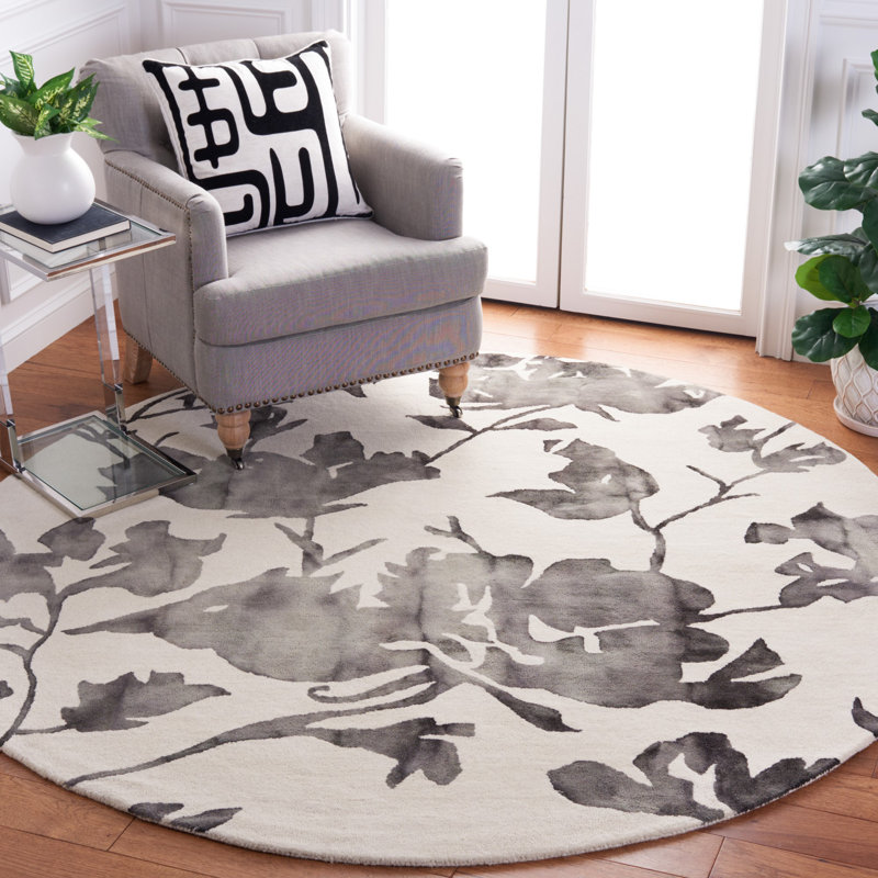 Red Barrel Studio® Harvester Handmade Wool Ivory/Charcoal Rug & Reviews